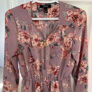 Floral Quarter Zip Top